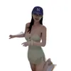 Traje de baño Verde Limón para Mujer 2026 Nuevo Sexy de una Pieza Tirantes Profundos en V Cubre Vientre Aspecto Adelgazante Espalda Descubierta Hermoso Traje de Baño para Vacaciones