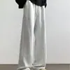 Calça de Moletom Pesada Reta para Homens - Primavera, Outono, Inverno 2026, Estilo Americano Moderno, Caimento Solto, Esportiva Casual, Perna Larga, Longa