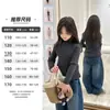 Yojia Meninas Tricô Inverno 2025 Nova Moda Meninas Gola Alta Tricô Camisa Básica Infantil Roupa de Inverno