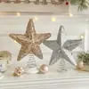 Nuevo Polvo Pegajoso Transfronterizo Estrella de la Punta del Árbol de Navidad Estrella Explosiva Estrella de Cinco Puntas Decoraciones Navideñas Diseño de Escena Navideña