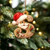 Nuevo Colgante Plano de Acrílico con Letra de Jengibre de Santa Claus Adornos para Árbol de Navidad Adornos Festivos