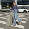 Nuevos Jeans de Pierna Ancha Lavados y Rotos de Cintura Alta para Primavera y Verano para Mujer, Corte Holgado, Cubre Cadera, Adelgazantes, Versátiles, Pierna Recta, Largo hasta el Piso