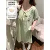 Nuevo Estilo Ropa de Dormir de Verano para Mujer con Mangas Cortas de Algodón y Almohadillas en el Pecho, Camisón Dulce para Venta al por Mayor en Tiendas Físicas, Disponible para Dropshipping