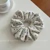 Scrunchie de Tricô Floral Pequeno Estilo Coreano Elástico de Cabelo Estampado de Alta Qualidade Elástico de Rabo de Cavalo com Temperamento Retrô Acessórios de Cabelo