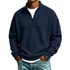 Estilo Europeu Novo Moletom Pesado Masculino Gola Alta Manga Longa com Capuz Masculino Largo Casual Cor Sólida Jaqueta Esportiva Masculina