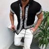 Primavera 2022 Transfronterizo AliExpress Amazon Estación Independiente Camisa Casual Holgada de Manga Corta para Hombre Europea y Americana