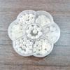 Secuencias hechas a mano para niños, creativas, caja de 7 ciruelos, parche brillante, material para preescolar, flor cosida a mano, pulsera, cuentas