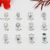 Accesorios de Plata de Ley 925 Cuentas Espaciadoras de Flor de Plata Lisa Soporte Doble de Flor Pulsera de Cristal Hecha a Mano DIY Accesorios para Pulseras y Collares