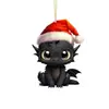 Colgante de la nueva serie navideña de dinosaurios de Amazon transfronterizo Decoraciones de coche de Navidad acrílico plano colgante