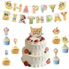 Decorações de Festa de Aniversário Tema Sorvete Amazon Olá Verão Banners de Aniversário Toppers de Bolo Conjunto de Banners