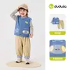 [Conjunto de Três Peças] Roupa Infantil Dudu, Novas Roupas de Outono para Crianças, Roupas Casuais para Meninas, Roupas de Bebê