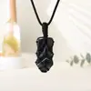 Colgante Prismático Hexagonal de Cuarzo Rosa Blanco Natural para Hombres Mujeres Parejas Colgante de Collar de Piedra Cruda Adorno Joyería Regalo Venta al por Mayor