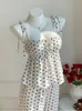 DZ Festival de Mariposas de Verano Conjunto de Dos Piezas de Top Camisola Fresco y Dulce y Pantalones Largos Ropa para Mujer Estilo Ins Reductor de Edad