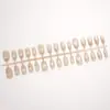Unhas postiças de cor gelatina de damasco leitoso transparente, estilo olho de gato, cor sólida simples, suaves e valorizam as mãos, 30 peças de unhas prontas