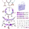 Conjunto de pulseiras de miçangas para crianças, venda quente transfronteiriça, kit DIY para meninas, brinquedo, cor deslumbrante, conjunto de quebra-cabeça de cristal