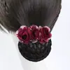 Flor de Cabeça de Banco Profissional Hotel Rede de Cabelo Flor de Cabelo Comissário de Bordo Enfermeira Tecido Acessórios de Cabelo Bolso de Rede Grampo de Cabelo de Trabalho Adorno de Cabeça