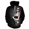 Venda transfronteiriça da Amazon suéter com estampa 3D de caveira de terror para Halloween sweatshirt casual masculina vendas diretas da fábrica