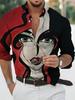 Comercio exterior europeo y americano Camisa de manga larga para hombre nueva de ocio personalidad retro impresión digital 3D camisa de talla grande ropa de hombre