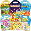 Pegatinas de Gel Transfronterizas Libro Silencioso Diversión DIY Manual para Niños Pegatinas de Escena 3-6 Años Juguetes Educativos Venta al por Mayor