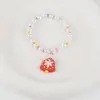 Pulsera Navideña Linda de Dibujos Animados Joyería de Perlas para Niños Regalo Festivo para Niñas Estilo Muñeco de Nieve Árbol de Navidad Campana