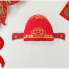 Sombrero de Primer Estudiante Bebé Nuevo Atrapado Semana Festivo Sombrero Rojo Sombrero Luna Llena Bebé Cien Días Sombrero Rojo Estilo Chino Sombrero de Primer Estudiante