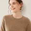 2025 Otoño/Invierno Nuevo Cachemir para Mujer Cuello Redondo Suelto Hombro Raglán Suéter Base Tejido Suéter Pulóver Simple