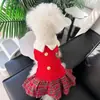 Falda de Cuadros con Forro de Lana de Nuevo Estilo Otoño e Invierno con Cuello Universitario, Ropa Linda de Gatos y Perros para Perros Pequeños y Medianos como Teddy y Bichón