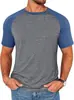 Camiseta de Béisbol Informal de Verano para Hombre, Estilo Nuevo, Manga Raglán, Cuello Redondo, Sudadera de Moda con Retazos para Hombre, Top Holgado para Hombre