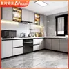 Gabinetes de Aleación de Aluminio para Cocina Integrada Estilo Crema Personalizado Gabinetes de Cocina para el Hogar Lujo Ligero Resistentes a Manchas y Amigables con la Piel Gabinetes de Piso Integrados con Estufa