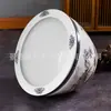 Maceta Cerámica Azul y Blanca Pintada a Mano Estilo Chino de Jingdezhen, Maceta de Loto, Maceta Grande de Jardín, Maceta para Peces Dorados, Maceta para Tortugas, Maceta para Plantar Árboles y Criar Peces