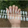Uñas postizas europeas y americanas de punta larga con forma de águila, tira de uñas con capa de sellado UV, aceite brillante, color sólido, pieza de uña ultrafina, uña postiza