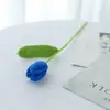Tulipán Rosa Degradado Flores Artificiales Tejidas con Hilo Ramo Girasol Día de la Madre Día de San Valentín Flores Artificiales Crochetadas