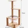 Marco de escalada para gatos de sisal Poste rascador para gatos Cápsula espacial Villa para gatos Vertical Integrado Resistente al desgaste Resistente a los arañazos No suelta pelo Cama multifuncional para gatos
