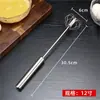 Batidora de mano de acero inoxidable, manual de uso comercial, alargada y engrosada, para hornear, masa de huevo, varilla mezcladora, batidor de crema grande