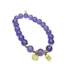 Pulseira da Sorte de Cristal Roxo com Contas para Mulheres, Design de Luxo Leve, Adequada para o Ano de Nascimento, Pulseira Simples e Versátil Atacado