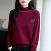 Jaqueta Suéter Redonda Color Block com Studs de Diamante para Mulheres, Novo Estilo Coreano Outono e Inverno, Blusa de Tricô Interna Solta
