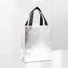Bolsa de mano no tejida de color sólido aluminizada laminada con láser transfronteriza al por mayor bolsa de regalo bolsa de compras