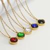 Collar de Acero de Titanio de Moda Personalizado de Amazon para Mujer, Estilo Europeo y Americano Joyería de 18K, Colgante Irregular de Zirconio de Acero Inoxidable