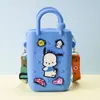 Monedero de silicona con forma de cueva cuadrada para niños, bolso cruzado para caminar, divertido y bonito bolso de silicona para cambio.