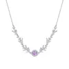 Colar de Cristal Cru Flor de Glicínia Moda Feminina Nicho Conjunto de Joias em Prata de Lei S925 Presente de Dia dos Namorados Chinês para Melhores Amigas