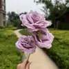 Estilo Rosa Diamante Sem Folhas de 3 Cabeças para Casamento Hotel Arranjo de Parede de Flores Decoração de Casa Adereços de Fotografia Guia de Estrada Imitação