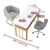 Mesa de Manicure Fio de Luxo Leve Individual Dupla Três Pessoas com Aspirador Estação de Manicure Conjunto Combinado de Mesa e Cadeira de Ferro Forjado