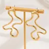 Pendientes de Línea Irregular Simples Europeos y Americanos Metal Líquido Geométricos Versátiles Diseño de Nicho Pendientes Creativos Transfronterizos para Mujer