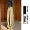 Calça Banana Cinza Slim Fit para Mulheres, Primavera, Outono, Inverno 2026 Novo Estilo, Casual Solta Petite Cintura Alta Esportiva Perna Larga Calça de Moletom