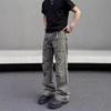 Calça Tooling Verde Militar Vibe Estilo Americano Masculina Verão Reta Multibolsos Pregueada Casual cleanfit