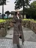 Gabardina Larga para Mujer para Otoño, Estilo Británico, Elegante, Nuevo Modelo de Otoño con Solapa, Ceñidor en la Cintura, Abrigo Cruzado