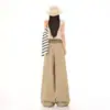 Calça Plissada Ampla de Perna Larga, Nova Coleção Primavera/Verão 2026, Estilo Casual Americano, Versátil, Emagrecimento, Caimento Fluido e Estilo Relaxado.