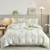 Conjunto de cama de quatro peças, 100% algodão, qualidade A, espessado e escovado para maior conforto, adequado para outono e inverno, atacado e dropshipping disponíveis do fabricante para vendas transfronteiriças