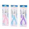 TINPIF Belleza Maquillaje Herramientas para Uñas Cuidado Manicura Set de 4 Piezas Pinzas para Uñas de Casa Pinzas para Cutícula Lima Pinzas para Cejas Pinzas
