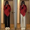 Suéter de cuello alto para mujer con diseño de nicho irregular, otoño e invierno, estilo coreano, holgado, estilo perezoso, top de punto suave y glutinoso, grueso